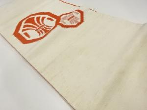 アンティーク　綿紬束ね熨斗模様織り出し袋帯(材料)